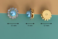 Qiao 12MM 100pcs rond tournesol diamant strass perle boucle couture strass pour accessoire de vêtement