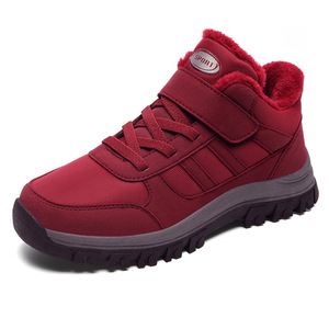 Chaussures de marche pour hommes et femmes, automne-hiver, confortables, semelle souple, doublure en peluche, bout rond, fermeture à boucle, tige textile, semelle extérieure en caoutchouc - Product Image 5