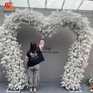 Arco de Flores para Decoración de Eventos, Arco de Flores de Doble Cara con Rosas Blancas, Fondo de Boda - Product Image 1