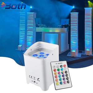 ไฟพาร์ LED ไร้สาย 6x18W RGBWA+UV แบบแบตเตอรี่ ควบคุมอัจฉริยะ สำหรับงานแต่งงานบนเวที - Product Image 1