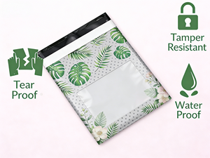Sobres de Polipropileno Tropicales con Ventana |   Bolsas de Envío Impermeables y Resistentes a Desgarros para Ropa y Regalos - Product Image 5