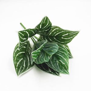 Plante verte artificielle en pot M232, 24 pièces, composition de feuilles à colle, feuilles de Magnolia d'olive en soie DIY - Product Image 6