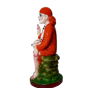 Figura Religiosa Artesanal Colorida Esculpida en FRP para Decoración de Hogar y Bodas, Diseño Tradicional para Mesa de Salón - Product Image 1