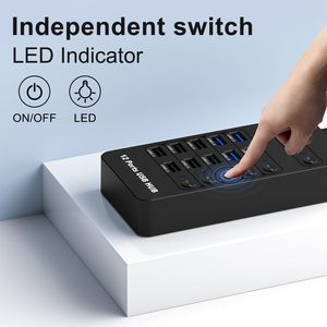 Powered <span class=keywords><strong>USB</strong></span> hub12 cổng <span class=keywords><strong>USB</strong></span> trung tâm dữ liệu Splitter với 4 cổng <span class=keywords><strong>USB</strong></span> 3.0, 2 sạc cổng, 6 <span class=keywords><strong>USB</strong></span> 2.0 đa sạc cổng Dock - Product Image 5