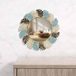 Gương treo tường hình lá rùa sắt phong cách Bắc Âu sang trọng nhẹ nhàng, trang trí phòng khách phòng ngủ, bán buôn - Product Image 3