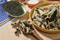 Snacks Tempura Végétaliens Prêts à Manger Sans Sucre, Sans Huile, Saveur Algues, Croustilles d'Algues