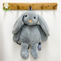 Vente d'usine Risingsun – Sac à dos lapin de Pâques adorable 30 cm, poupée en peluche à longues oreilles, jouet en coton PP rembourré, animal en peluche doux, vente en gros