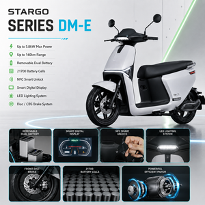 STARGO DM-E Moto Elettriche Sportive Intelligenti, Potenza di Picco 5.8kW, Velocità Massima 95km/h, Autonomia 130km, Doppia Batteria, NFC, <span class=keywords><strong>CBS</strong></span>, Urbane - Product Image 6