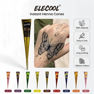 Cono all'henné indiano coni semipermanenti per Body Art pittura per tatuaggi inchiostro per tatuaggi temporanei Body Art Arm Maroon Henna Paste coni - Product Image 4