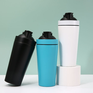 Vente en gros cadeau promotionnel 500ml portable sans Bpa en acier inoxydable mélangeur de protéines de gymnastique <span class=keywords><strong>shaker</strong></span> bouteille avec marqueur - Product Image 3