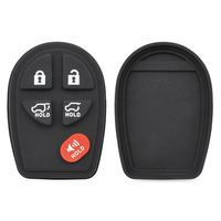 Coussinet en caoutchouc de silicone à 5 boutons de remplacement pour télécommande de clé de véhicule, coque de clé, réparation, pièces de rechange, coussinet en caoutchouc