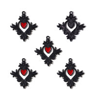 Pendentif Cœur Créatif en Alliage de Zinc Effet Goutte d'Huile pour Collier DIY avec Chaîne en Bambou, Breloque Accessoire pour Sac Sportif et Porte-clés W913