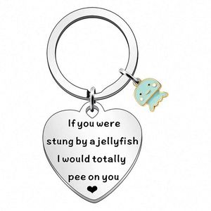 Portachiavi in Acciaio Inox con Incisione 'Se ti Stuzzicano le Piccole Meduse' Gioielli per Coppie Personalizzati all'Ingrosso - Product Image 5