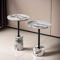 SW STONE Table basse en marbre de luxe moderne personnalisée style rond avec surface polie emballée par courrier pour le salon de l'hôtel