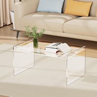 Table basse en acrylique moderne, transparente, rectangulaire, en lucite, pour salon