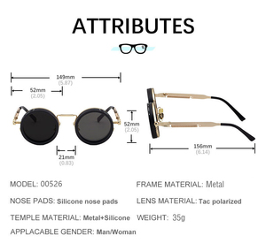 <span class=keywords><strong>Gafas</strong></span> <span class=keywords><strong>de</strong></span> <span class=keywords><strong>Sol</strong></span> <span class=keywords><strong>Redondas</strong></span> <span class=keywords><strong>de</strong></span> Diseño Retro con Logotipo Personalizado, Patillas Metálicas, Ajustables Giratorias, <span class=keywords><strong>Polarizadas</strong></span> UV400, para Conducir - Product Image 6