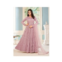 Robe Anarkali de qualité supérieure avec broderie et travail de séquence disponible au prix d'exportation