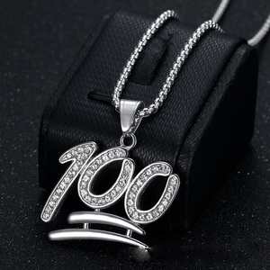 100ฮิปฮอปน้ำแข็งเซอร์โคเนียสำหรับผู้ชายกันน้ำปราศจากการเสื่อมเสียทำจากสแตนเลสสร้อยคอจี้เครื่องประดับแฟชั่นสำหรับผู้ชายขายส่ง - Product Image 6