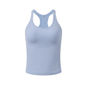 Rock Petite 12% spandex cremallera incorporada blusa frotada única moda 2022 nuevo logotipo personalizado tops mujeres casual gimnasio mujeres camiseta sin mangas - Product Image 1