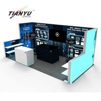 10x20 Fashion Led Lightbox Rétro-éclairé Stand De Salon Produit Affichage Personnalisé Stand D'exposition Stand Mural avec Étagères