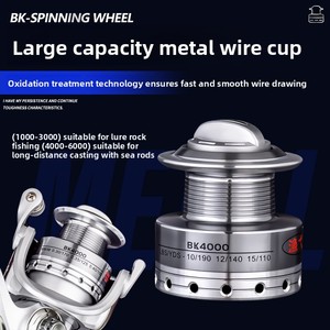 <span class=keywords><strong>Moulinet</strong></span> Spinning Yugo Series 10 roulements, bobine métallique lisse, pour pêche aux leurres en eau salée, lancer longue portée - Product Image 2