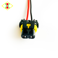 Adaptateur de prise femelle 9005 9006, câble de connexion, faisceau de câblage, fiche de raccordement, phare automobile, lampe, 2 fils, 15 cm, 18 AWG