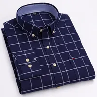 Baru dalam kategori Plus Size 7XL, Kemeja Lengan Panjang 100% Katun Broadcloth untuk Pria, Slim Fit Kasual Musim Semi, Gaya Korea