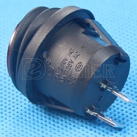 Interrupteur à bascule rond étanche IP65 sans LED, 2 broches ON-OFF 2 positions SPST, interrupteur à bascule pour bateau, bouton noir, anneau en caoutchouc