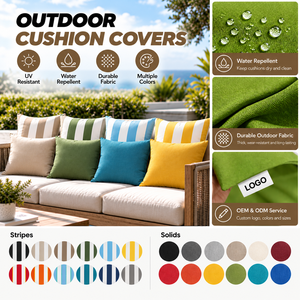 Custom <strong>Outdoor</strong> Acrylic <strong>Cushion</strong> <strong>Cover</strong> for Patio <strong>Furniture</strong> Water Repellent UV Resistant Decorative Pillow <strong>Cover</strong> - Product Image 1