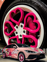 Borui Forged Wheels New Style Herzförmige 15 Zoll 6,5 j 4 X100 ET35 Rose Red Leichtmetall rad Geeignet für Pkw-Räder