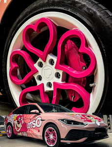 Borui Roues forgées Nouveau Style en forme de coeur 15 <span class=keywords><strong>pouces</strong></span> 6.5j 4X100 ET35 Roue en alliage rouge rose adaptée aux roues de voiture de tourisme - Product Image 5
