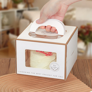 Caja para Pastel <span class=keywords><strong>de</strong></span> Cumpleaños Cuadrada, Resistente, al por Mayor, <span class=keywords><strong>de</strong></span> 4/6/8 Pulgadas, Portátil, Estilo Europeo, con Ventana Transparente, para Mousse y Repostería - Product Image 2