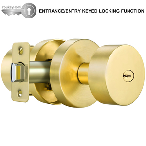 YoukeyHomi American USA Canada Zinc Alloy All-Function Keyed Entrance Keyless Privacy Passage Dummy Round <strong>Door</strong> <strong>Knob</strong> Handle Lock - Product Image 4