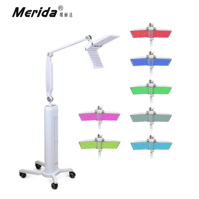 Led Therapy Professional 7 Color Led Facial Light Therapy Device / Pdt Led Light Therapy Acne Treatment Skin Rejuvenation