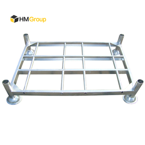 Palette métallique de palette de stapel détachable à chargement en acier empilable robuste avec pieds - Product Image 4