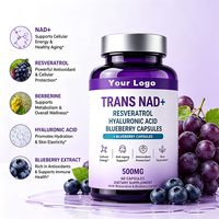 Complément alimentaire beauté pour la peau Lanoric OEM, vitamine Trans NAD+, resvératrol, acide hyaluronique, myrtille 500 mg, capsules antioxydantes