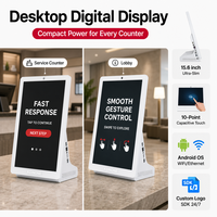 Kiosque numérique de bureau à écran tactile capacitif 10 points à réponse rapide, interaction gestuelle fluide, 15,6 pouces