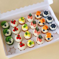 Boîte à cupcakes en papier blanc à 24 cavités avec insert transparent pour l'emballage de pâtisseries, de muffins et de desserts