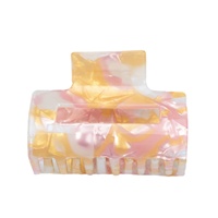 Pince à Cheveux Carrée Géométrique Coréenne en Marbre Coloré, Vente en Gros Usine, Logo Personnalisé, Accessoire Cheveux pour Chignons Arrière pour Femmes