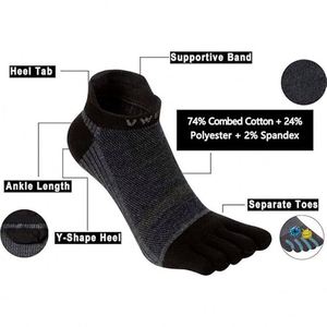 Lightweight Anti-Friction Running Socks With Five <b>Toes</b> - Product Image 2