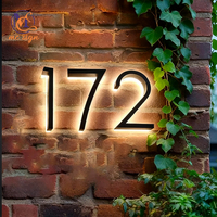 Plaque de numéro de maison LED personnalisée, extérieure, étanche, en acier inoxydable, plaques de porte en métal, numéro d'appartement, hôtel, plaque d'adresse éclairée