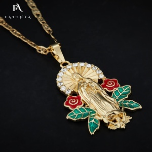 FP1054 Mặt Dây Chuyền Madonna Công Giáo Chuyên Nghiệp Mặt Dây Chuyền Mạ Vàng Ngoại Cỡ Guadalupe Mặt Dây Chuyền - Product Image 4