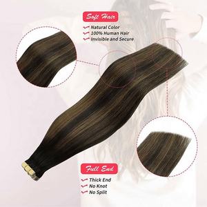 Extensiones de Cabello Remy Brasileño de Doble Trama con Adhesivo, 100% Cabello Humano Virgen Liso y Ondulado, Color Personalizado, Venta al Por Mayor - Product Image 2