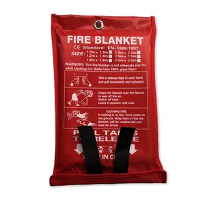 HT800 3272 100٪ الفايبر الزجاجي اللون الأبيض 0.5MM بطانية حريق السمك مقاومة الحريق مطافئ الطوارئ للمنزل الفندق - Product Image 3