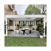 Pergola solaire à lames orientables Garraf pour terrasse extérieure, résistante aux intempéries, avec cadre à lames