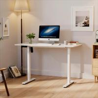 PRORIALS Bureau informatique moderne en fer, à moteur unique, durable, ergonomique, réglable en hauteur, pour travail assis-debout, idéal pour le télétravail, garantie 2 ans