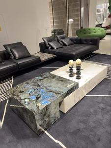 Pierre de jade bleue brésilienne de luxe, surface polie moderne, panneau mural décoratif pour villa, cuisine, salle de bain, appartement, salon - Product Image 2