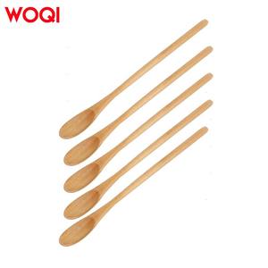 WOQI Natural <strong>wood</strong> spoon flat-handle kitchen utensils for <strong>stirring</strong>, blending and cooking - Product Image 3