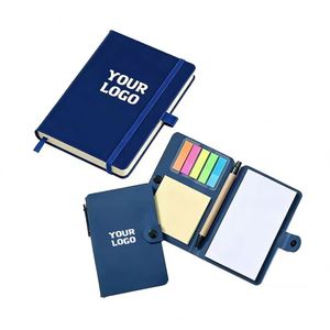 Customized Logo A6 Notebook Wholesale Promo Business Gift Hardcover 160 Page Pu <b>Leather</b> Hardcover Note Book with Pen Holder - Product Image 1