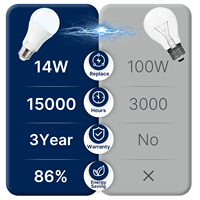 Ampoule LED SMD 6W/9W/12W/14W/16W A19 A60 de super qualité avec 5000K 1500 lumens alimentation directe en usine pour une utilisation intérieure et extérieure